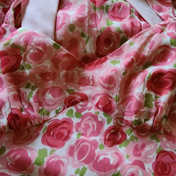 Vintage Vibes NWT Pink Silk Floral Print Loft Dress Size 6P - Picture 3 of 5